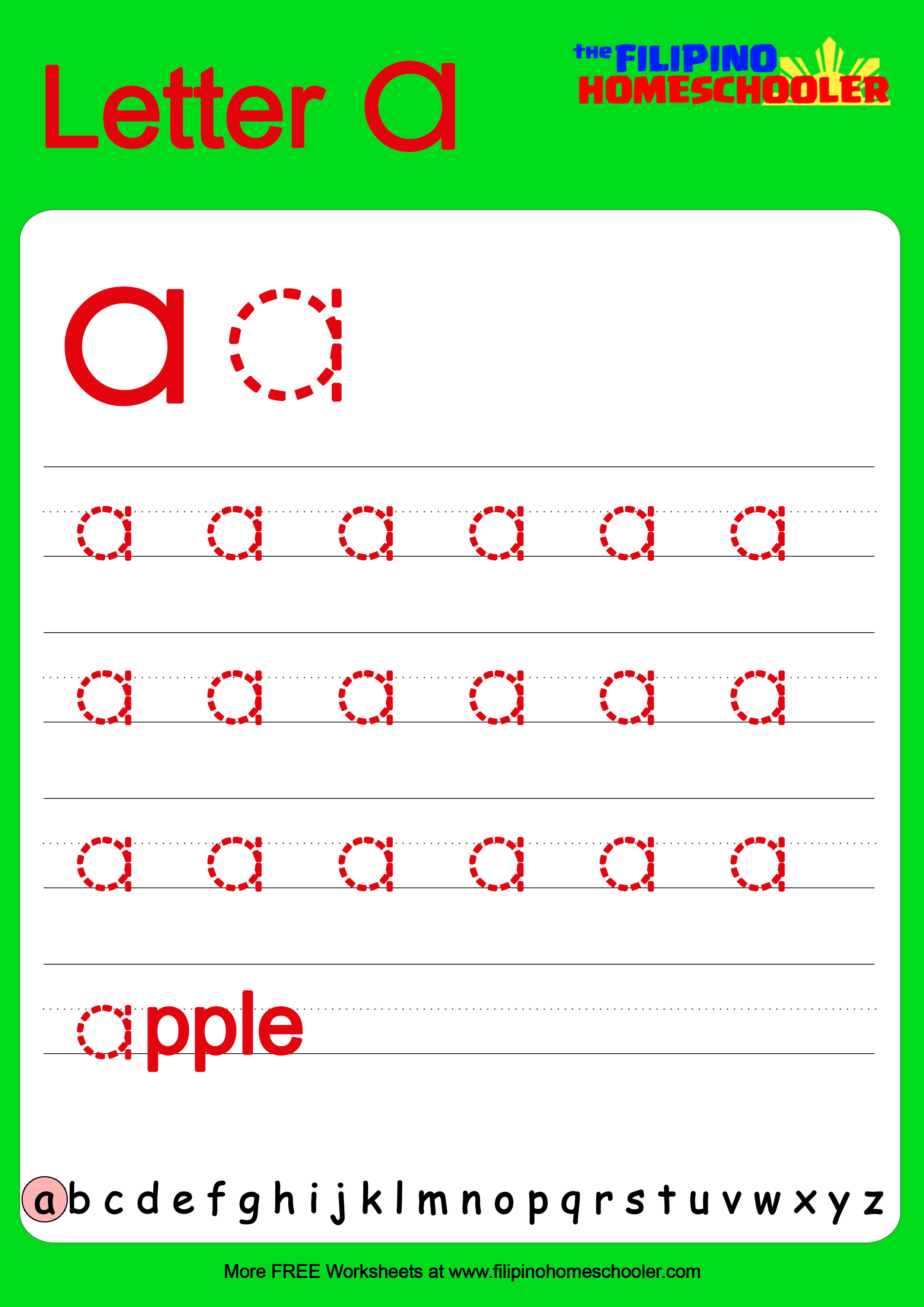 FREE Lowercase Letter Tracing Worksheets The Filipino Homeschooler