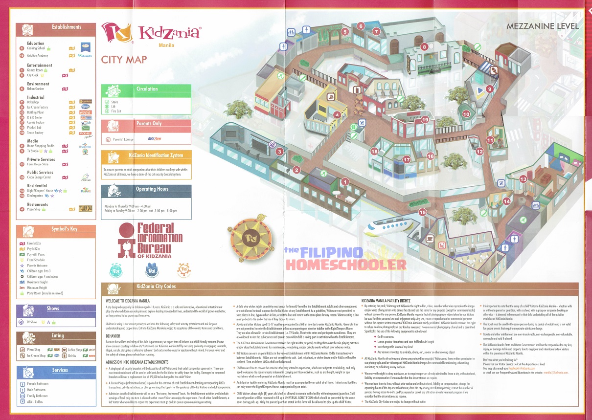 Kidzania Map And Activities The Filipino Homeschooler