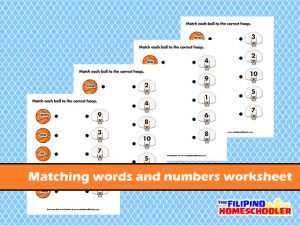 Matching words and numbers worksheet — The Filipino Homeschooler