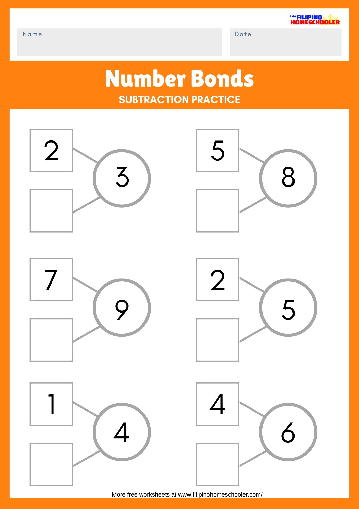 Number Bonds Worksheets