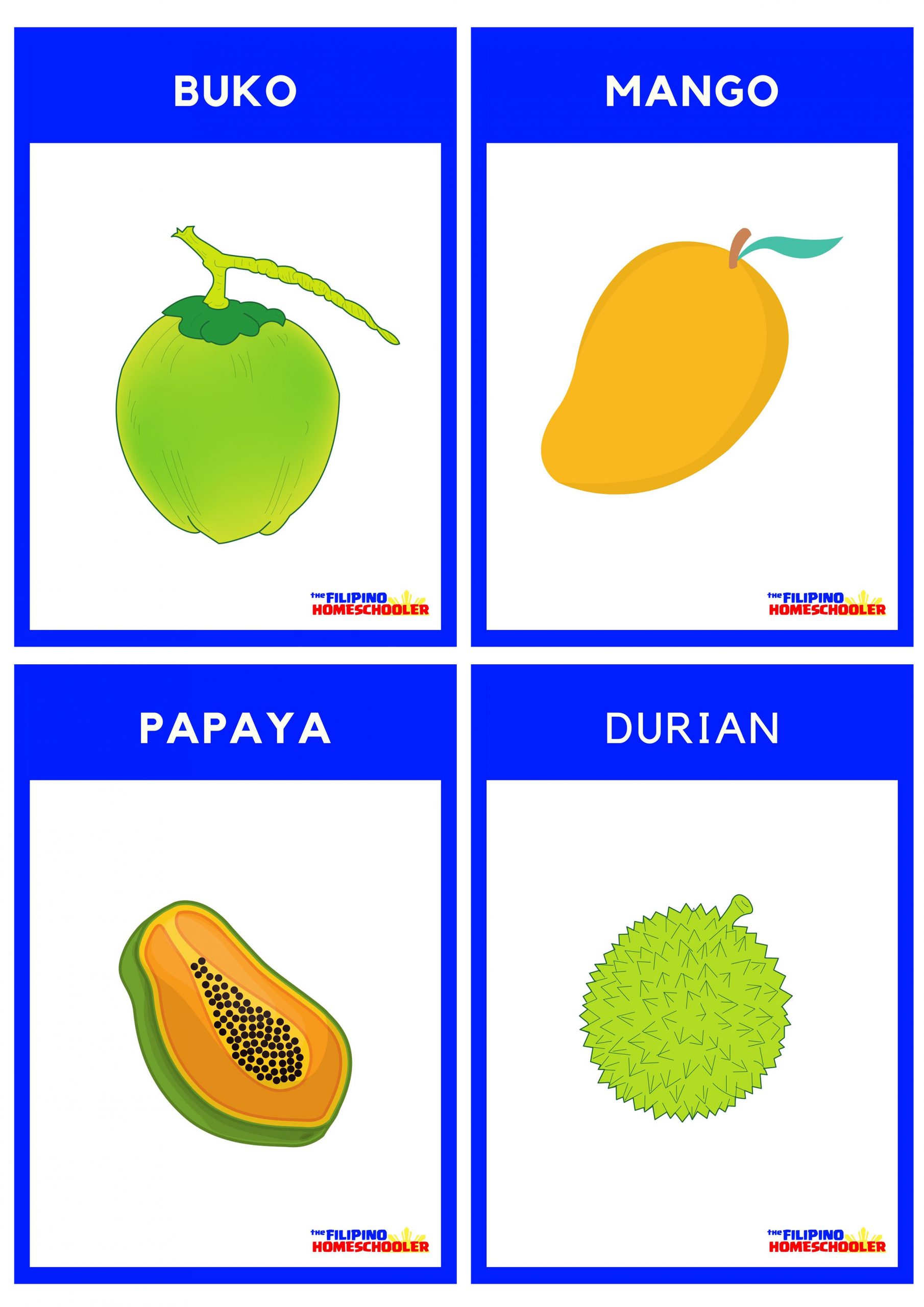 FREE Filipino Flashcards - Fruits (Mga Prutas) — The Filipino Homeschooler