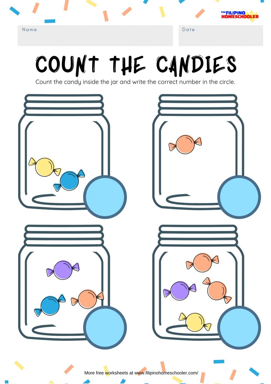 Easy Candy Counting Worksheet