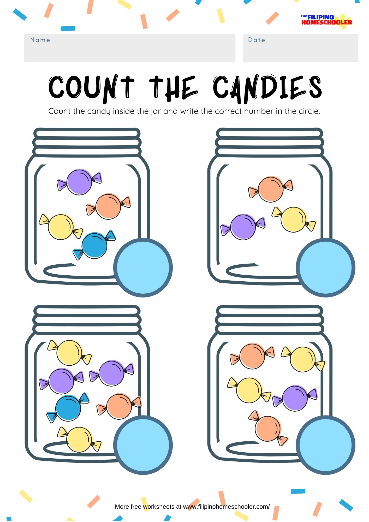 Math Counting Worksheet - Count the Candies — The Filipino Homeschooler