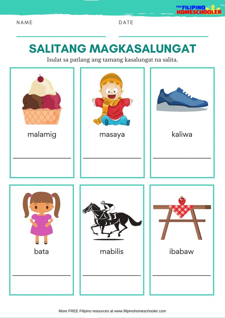 salitang magkasalungat worksheets set 2 the filipino