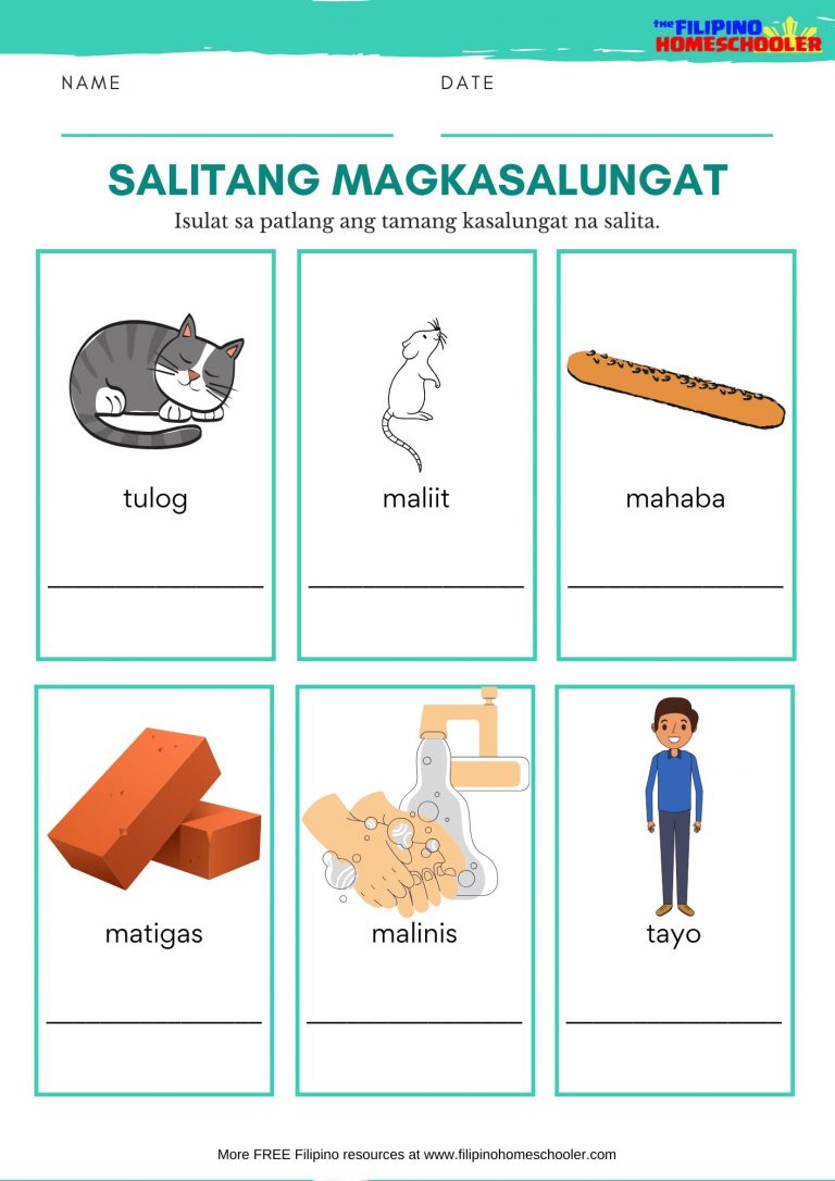 Salitang Magkasalungat Worksheets (SET 2) — The Filipino Homeschooler