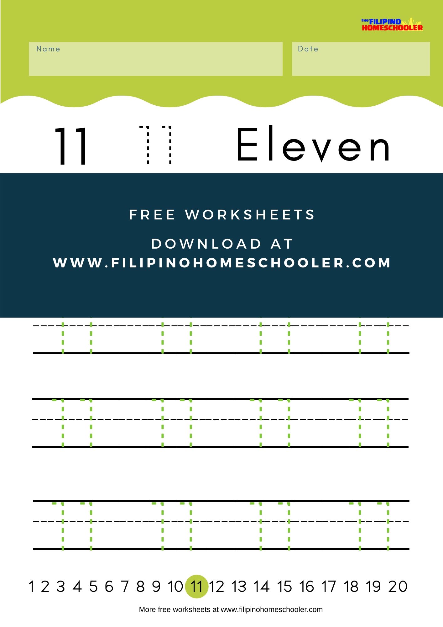 numbers 11 20 writing worksheets the filipino homeschooler