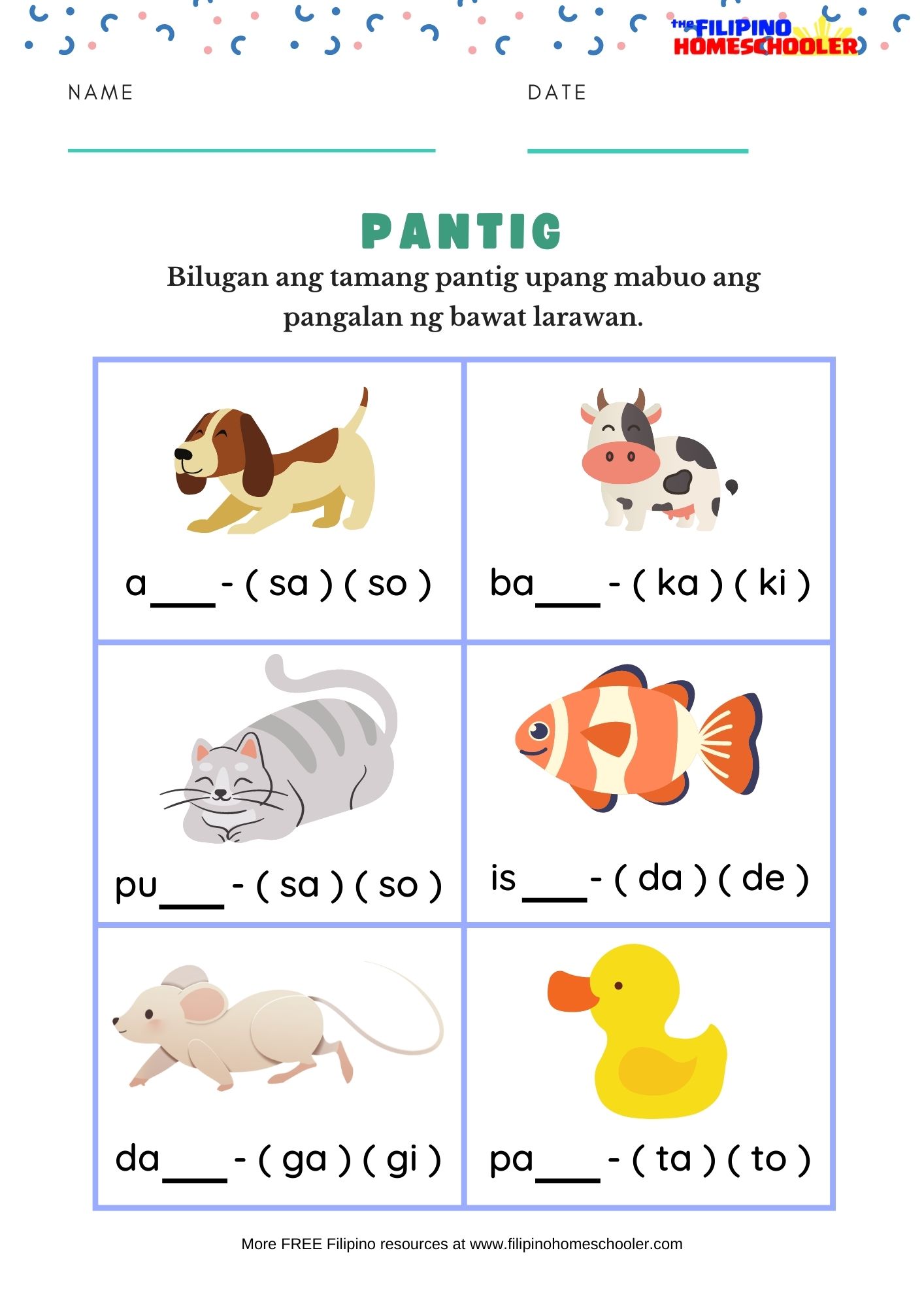 Download Pantig Filipino Worksheets For Grade 1 — The Filipino Homeschooler