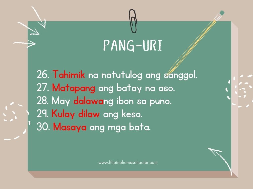 100+ Halimbawa Ng Pang-uri Sa Pangungusap — The Filipino Homeschooler