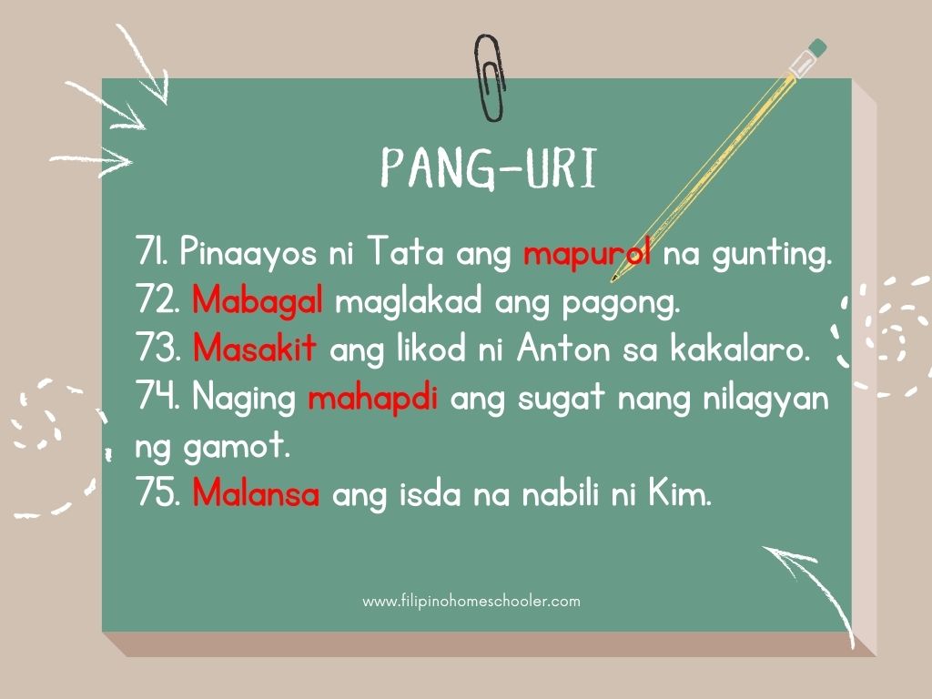 100+ Halimbawa Ng Pang-uri Sa Pangungusap — The Filipino Homeschooler